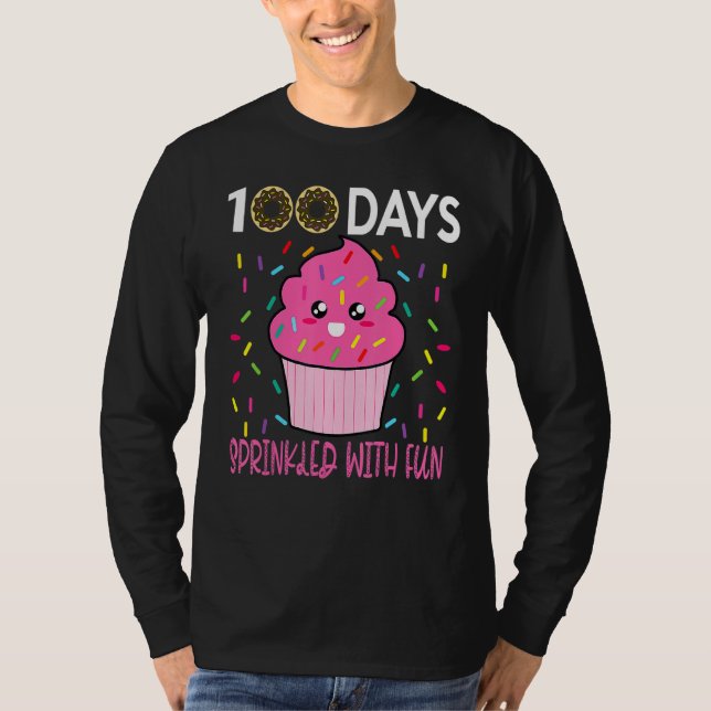 Camiseta 100 Days Sprinkled With Fun Cupcake 100th Day Of S (Anverso)