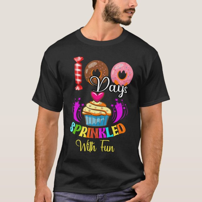 Camiseta 100 Days Sprinkled With Fun Cupcake 100th Day Of S (Anverso)
