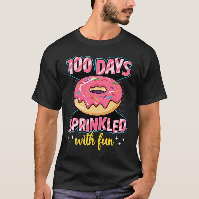 Camiseta 100 Days Sprinkled With Fun School Sprinkled Donut (Anverso)