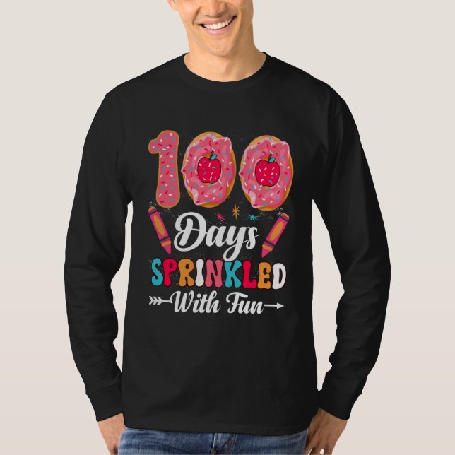 Camiseta 100 Days Sprinkled With Fun  Sprinkles Cupcake Sch (Anverso)