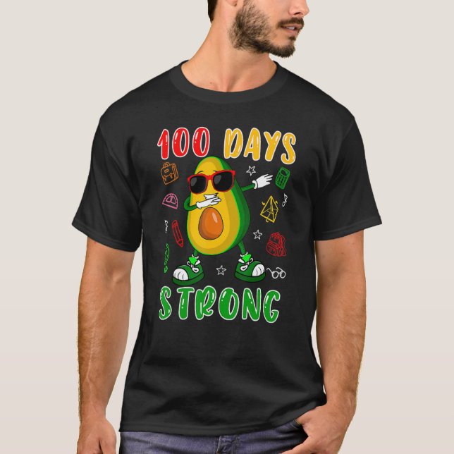 Camiseta 100 Days Strong Dabbing Avocado Sunglasses 100 Day (Anverso)