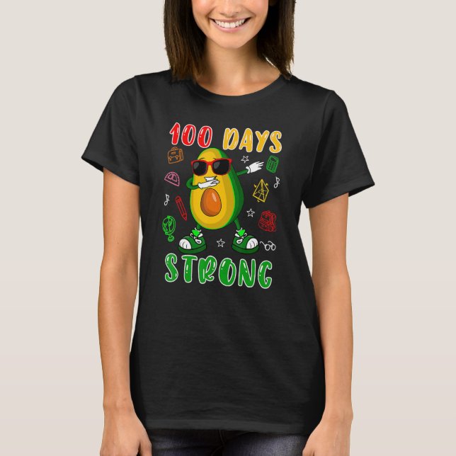 Camiseta 100 Days Strong Dabbing Avocado Sunglasses 100 Day (Anverso)