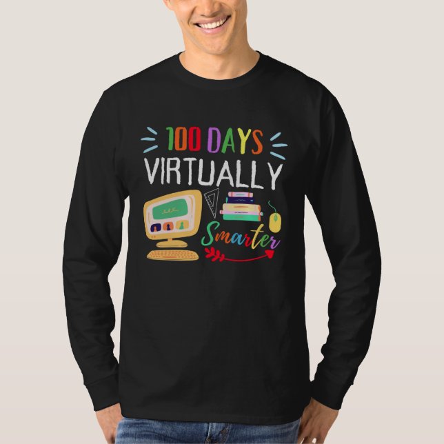 Camiseta 100 Days Virtually Smarter 100th Day Of School Kid (Anverso)