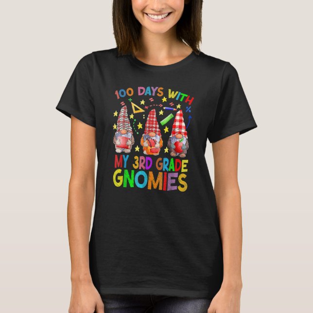 Camiseta 100 Days With My 3rd Grade Gnomes Virtual Teachers (Anverso)