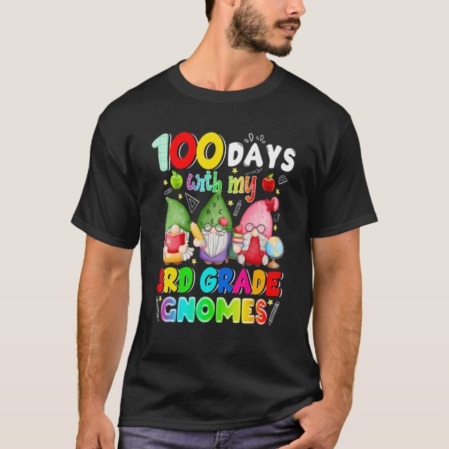 Camiseta 100 Days With My 3rd Grade Gnomies Gnome 100th Day (Anverso)