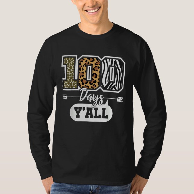 Camiseta 100 Days Y All 100 Days Of School Jungle Teacher K (Anverso)