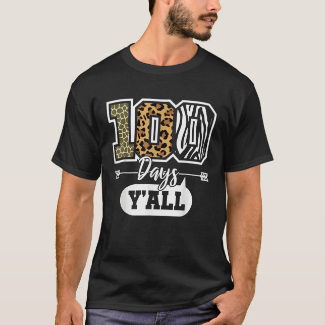 Camiseta 100 Days Y All 100 Days Of School Jungle Teacher K (Anverso)
