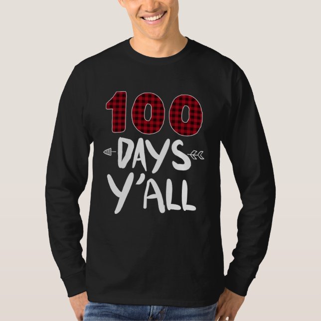 Camiseta 100 Days Y all 100th Day Of School Plaid Teacher A (Anverso)
