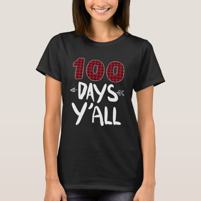 Camiseta 100 Days Y all 100th Day Of School Plaid Teacher A (Anverso)
