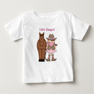 Camiseta 100% de vaca y bebé de caballo