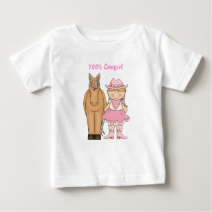 Camiseta 100% de vaca y bebé de caballo