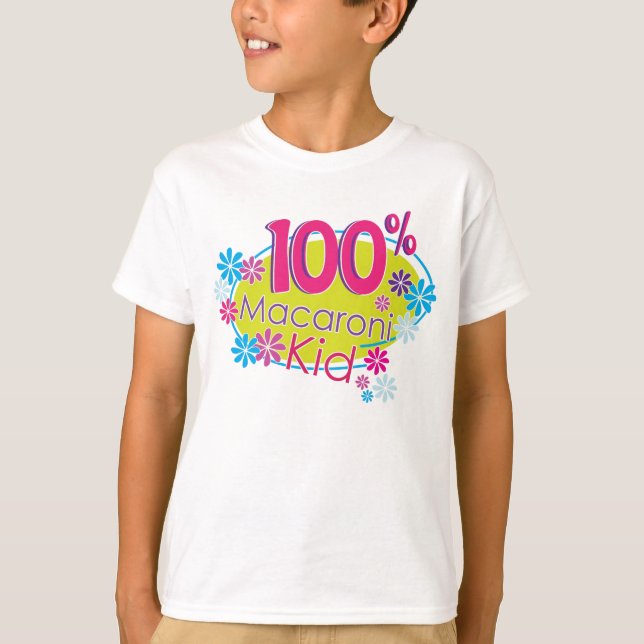 Camiseta 100% del niño de los macarrones para los (Anverso)