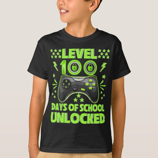 Camiseta 100° Día De Camisas Escolares Para Niños Video Jue (Anverso)