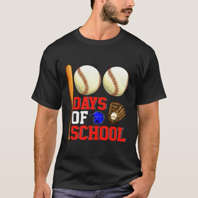 Camiseta 100° Día De Enseñanza Escolar De Béisbol Estudiant (Anverso)
