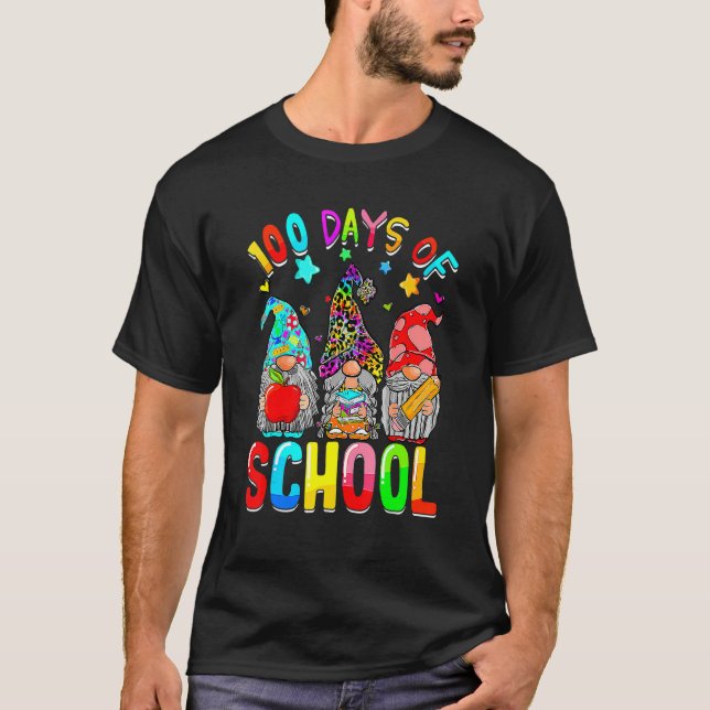 Camiseta 100° Día de Enseñanza Gnomes Estudiante 100 Día (Anverso)