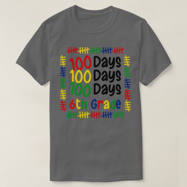 Camiseta 100° Día de la Escuela 6° grado Niños Chicas Estud (Diseño del anverso)