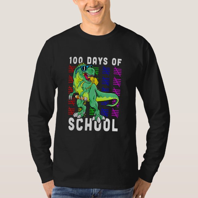 Camiseta 100° Día de la Escuela contando niños maestros de  (Anverso)