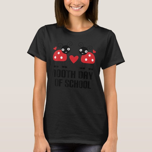 Camiseta 100° Día De La Escuela Cute Escarabajos Maestra Ni (Anverso)