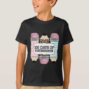 Camiseta 100° Día De La Escuela Infantil Leopard Lápiz Te