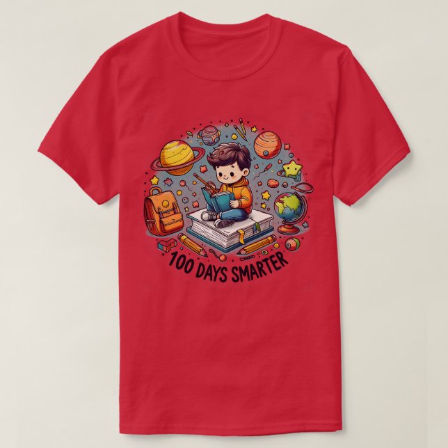 Camiseta 100° Día De La Escuela Libros Más Inteligentes Ecl (Diseño del anverso)