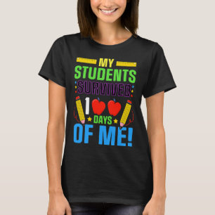 Camiseta 100° Día De La Escuela Mi Estudiante Sobrevivió 10