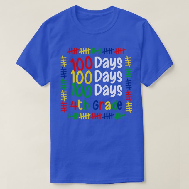 Camiseta 100° Día de la Escuela Niños Chicas de cuarto grad (Diseño del anverso)