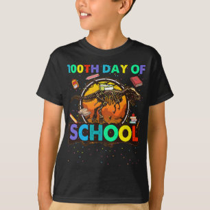 Camiseta 100° día de la escuela niños dinosaurios
