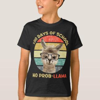 Camiseta 100 Día De La Escuela No Probllama Llama Alpaca Ma