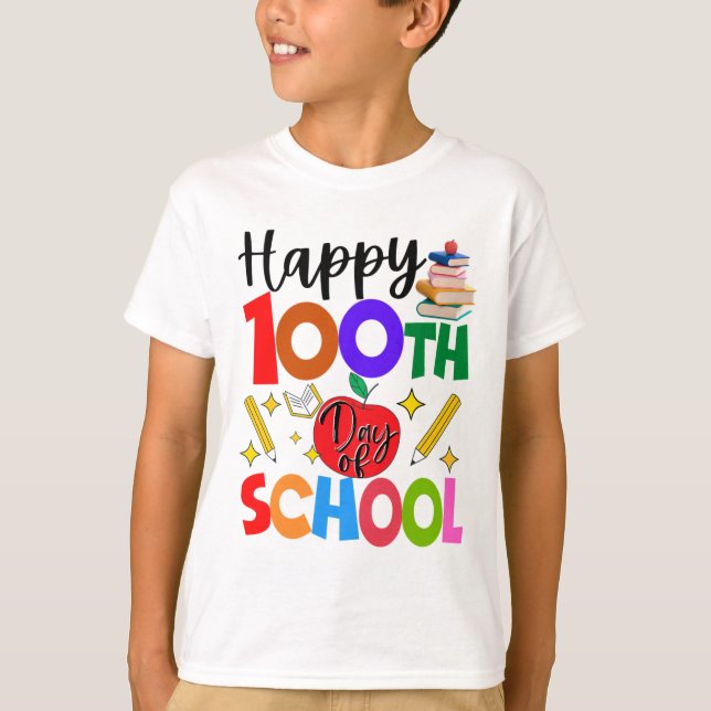 Camiseta 100° Día De Maestros Escolares Estudiantes Niños 1 (Anverso)