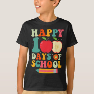Camiseta 100° Día De Maestros Retro Groovy 100