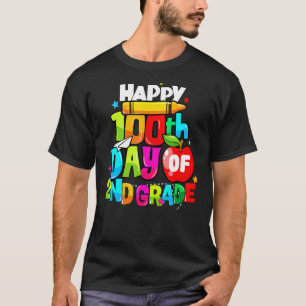 Camiseta 100° Día de Niños Maestros de 2º Grado Felices 100