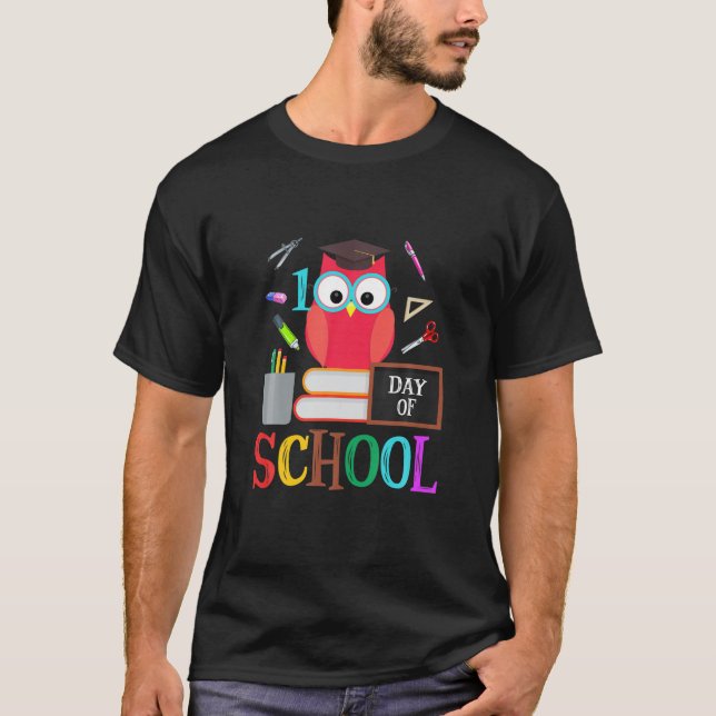 Camiseta 100° Día De Regalo De Profesores De Lechuza Escola (Anverso)