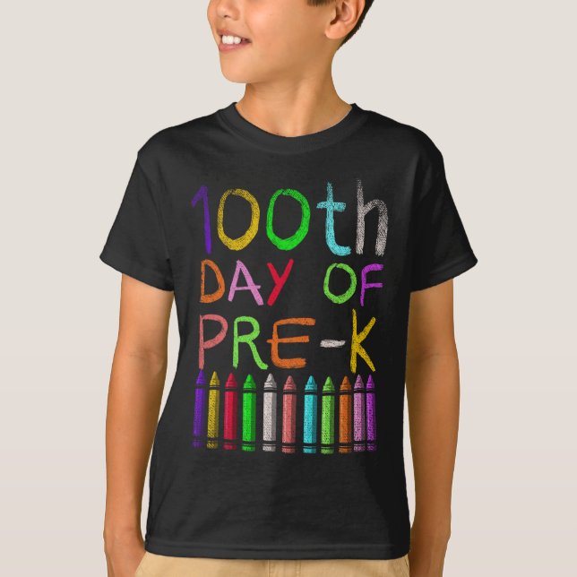 Camiseta 100° Día de Regalo Estudiantil Preescolar Feliz 10 (Anverso)