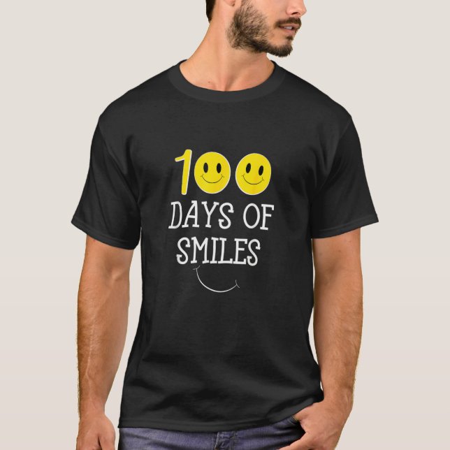 Camiseta 100° Día Del Colegio Felices Cien Días Sonrisas (Anverso)