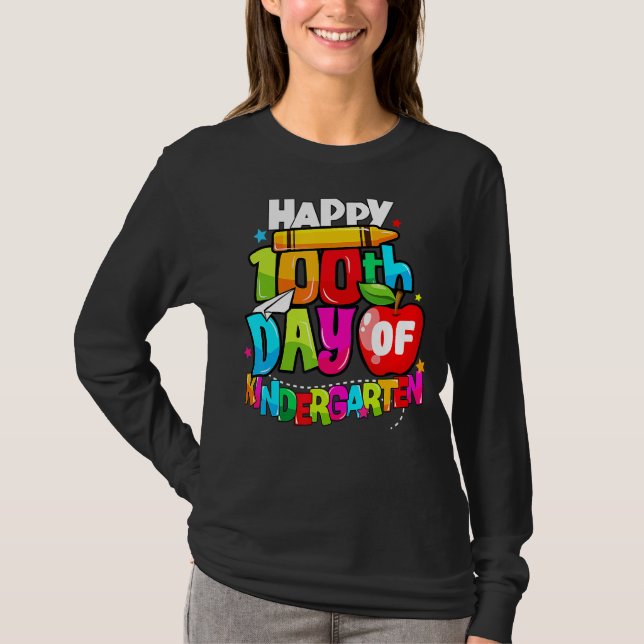 Camiseta 100° Día del Profesor de Jardines de Infancia Feli (Anverso)