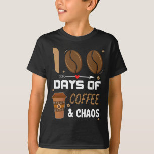 Camiseta 100° Día Del Profesor Escolar 100 Días De Café Y