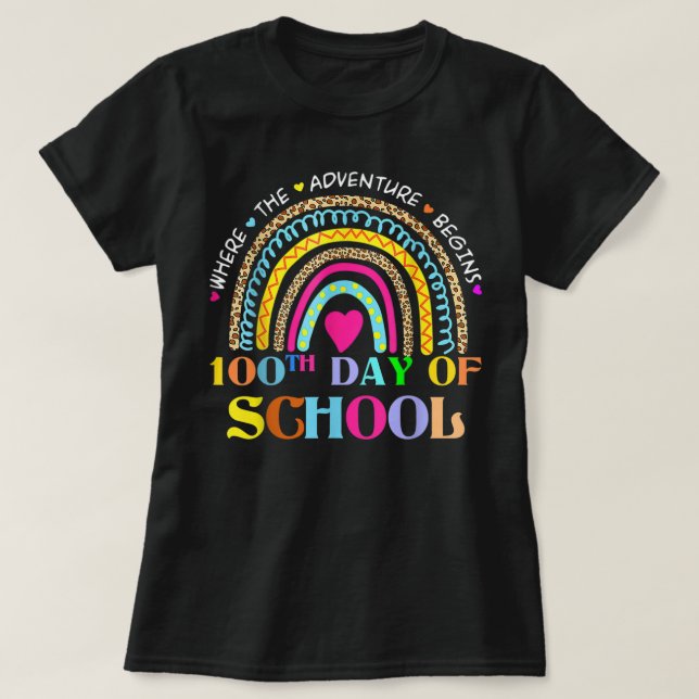 Camiseta 100° Día Del Profesor Escolar - 100 Días Más Intel (Diseño del anverso)