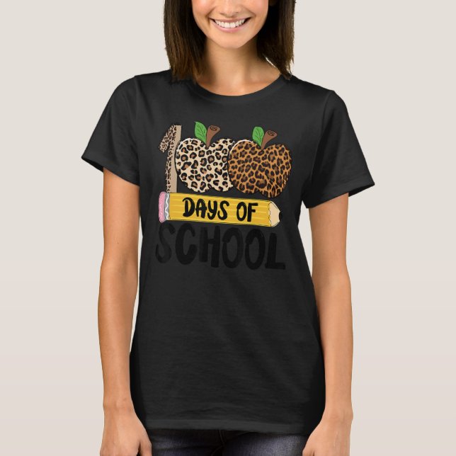 Camiseta 100° Día del Profesor Escolar Leopard 100 Da (Anverso)