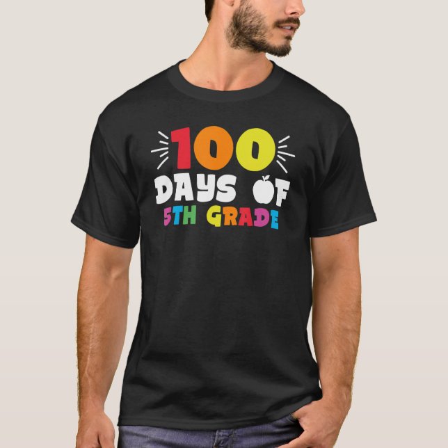 Camiseta 100° Día Quinto Grado Estudiantil Profesor 100 Día (Anverso)