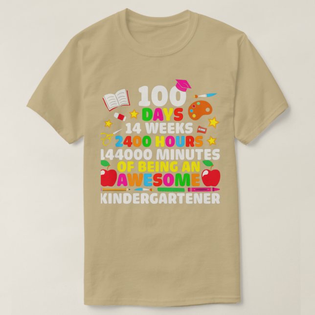 Camiseta 100 días 14 semanas 2400 horas 144000 minutos (Diseño del anverso)