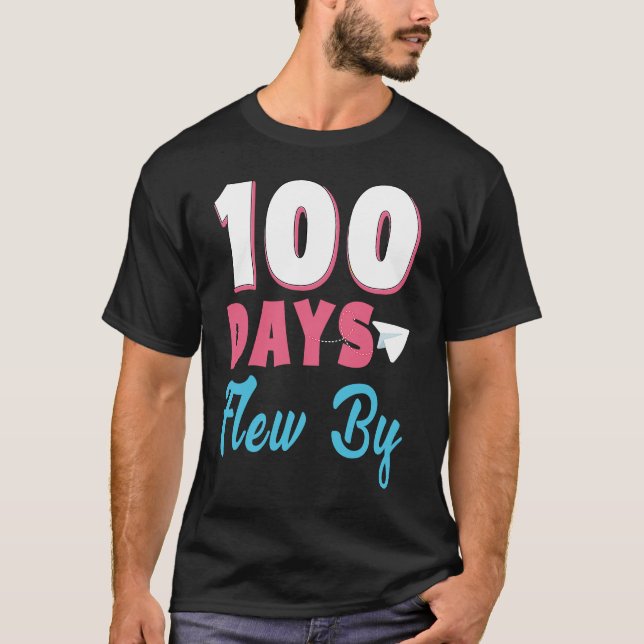 Camiseta 100 días acaba de volar con mariposa 100 días de e (Anverso)
