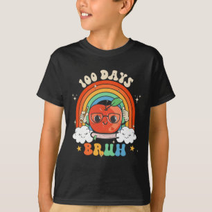 Camiseta 100 días Bruh Apple Rainbow Groovy niños Toddler B