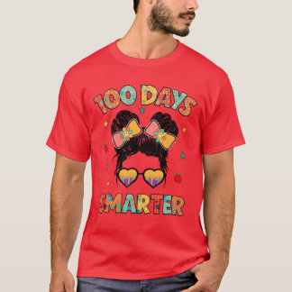 Camiseta 100 días Chicas más inteligentes Pelo Moño Desorde