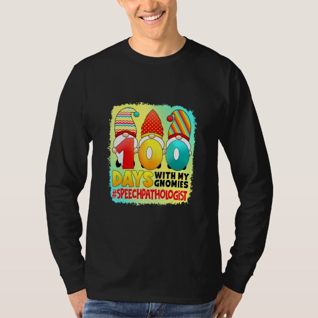 Camiseta 100 Días Con Mi Patólogo Del Habla De Gnomies - Te (Anverso)
