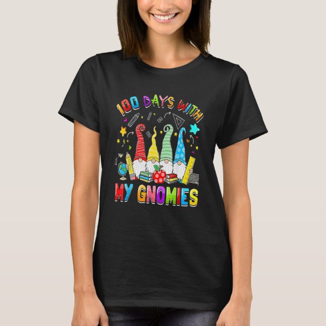 Camiseta 100 días con mi profesor Gnomies divertido 100º dí (Anverso)