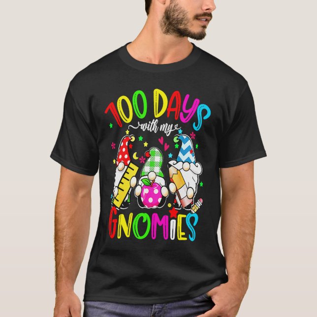 Camiseta 100 días con mis genomas chillin Gnomes profesora  (Anverso)