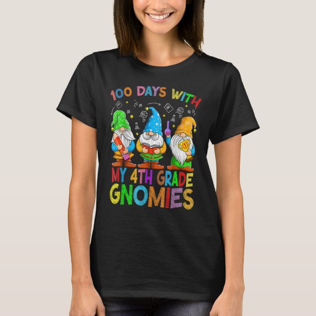 Camiseta 100 días con mis profesores virtuales de 4º grado  (Anverso)