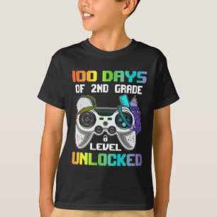 Camiseta 100 Días De 2º Grado Vídeo De Jugador Desbloqueado