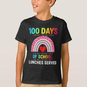 Camiseta 100 Días De Almuerzos Escolares Servidos Almuerzo