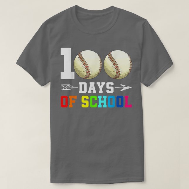 Camiseta 100 Días De Amantes Del Béisbol Escolar 100 Días I (Diseño del anverso)